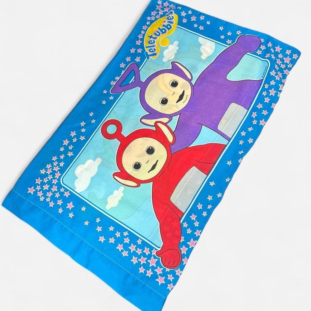Vintage 90s Teletubbies Pillow Case, Cartoon, Double Sided